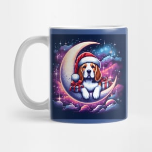 Beagle Dog On The Moon Christmas Mug